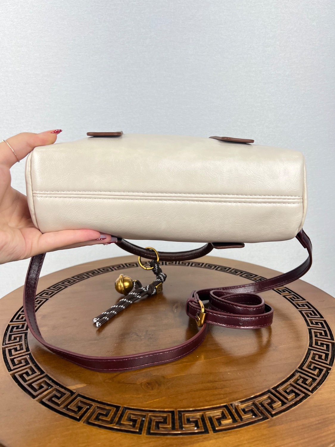 کیف LURADSA رنگ کرم و قهوه ای - Image 5