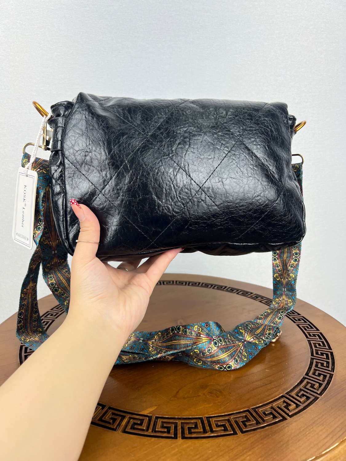 کیف دوشی (KOSK Leather) مشکی - Image 2