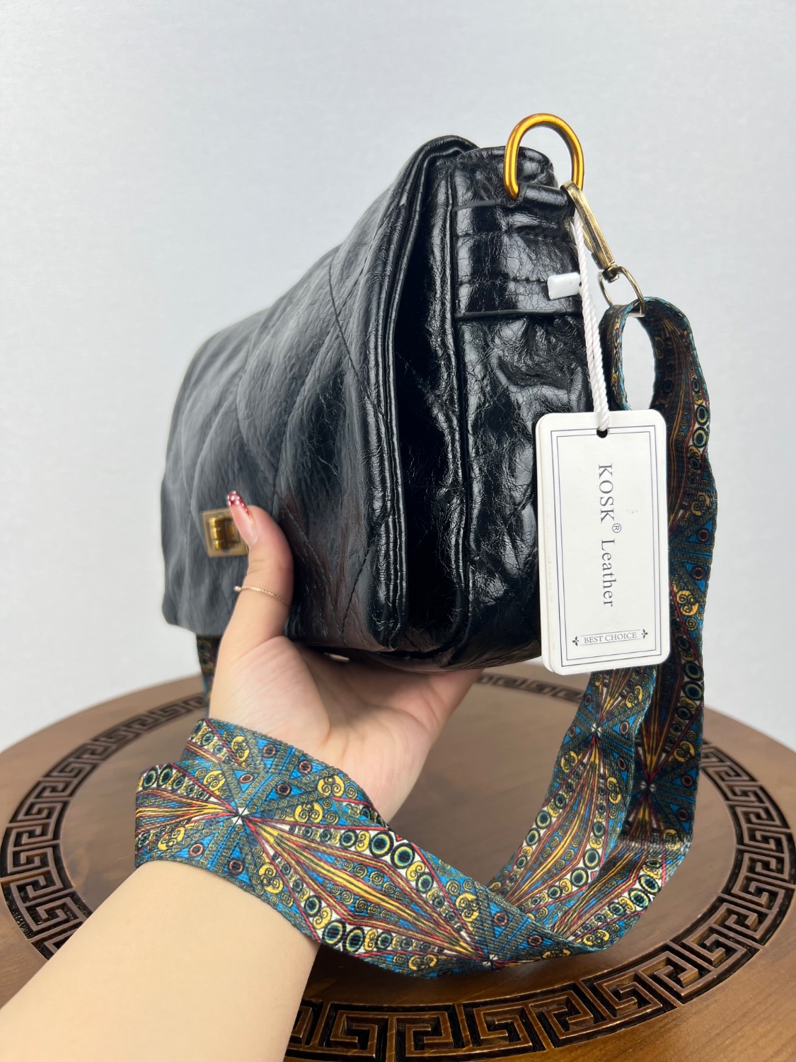 کیف دوشی (KOSK Leather) مشکی - Image 3