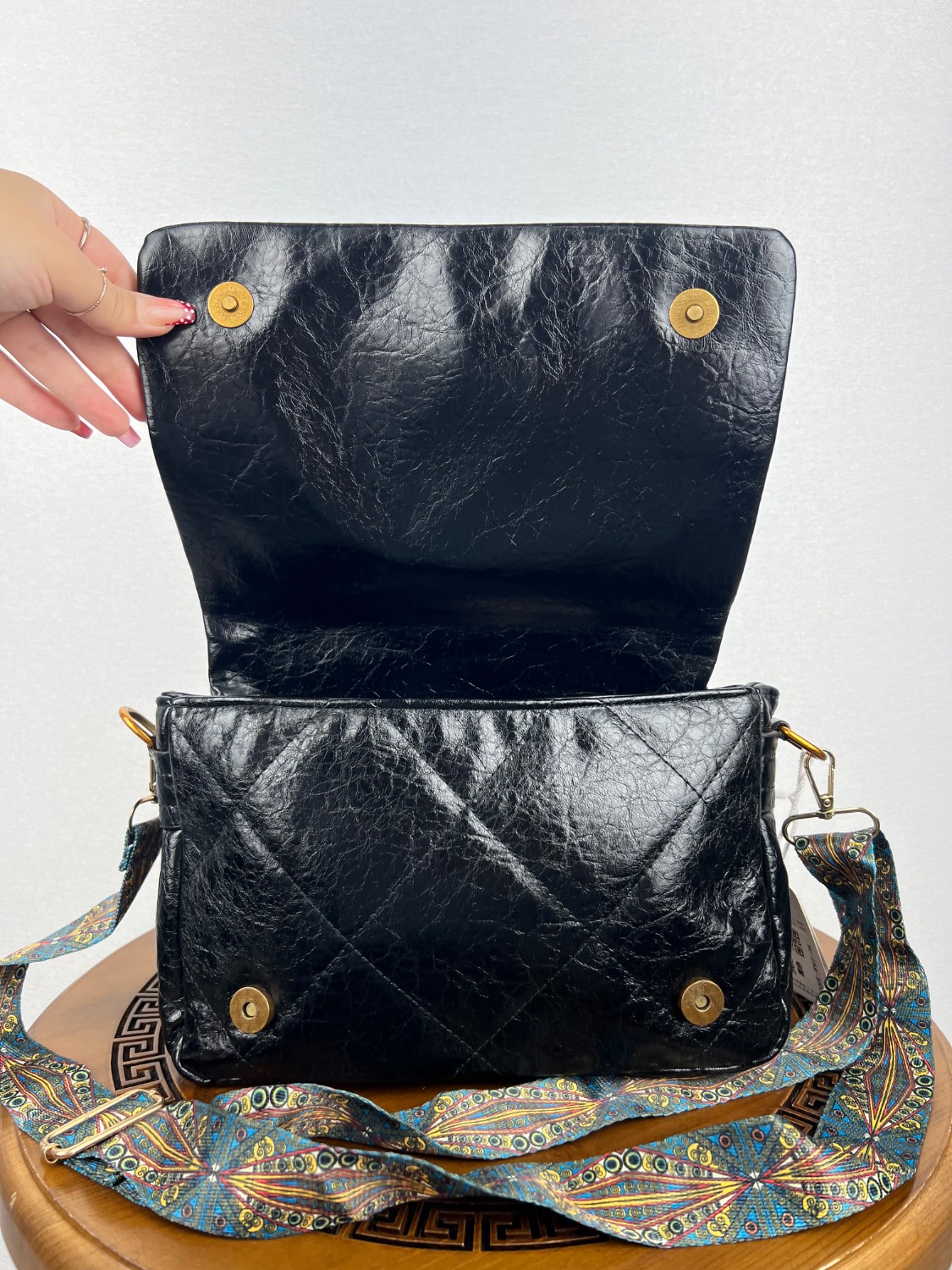 کیف دوشی (KOSK Leather) مشکی - Image 9