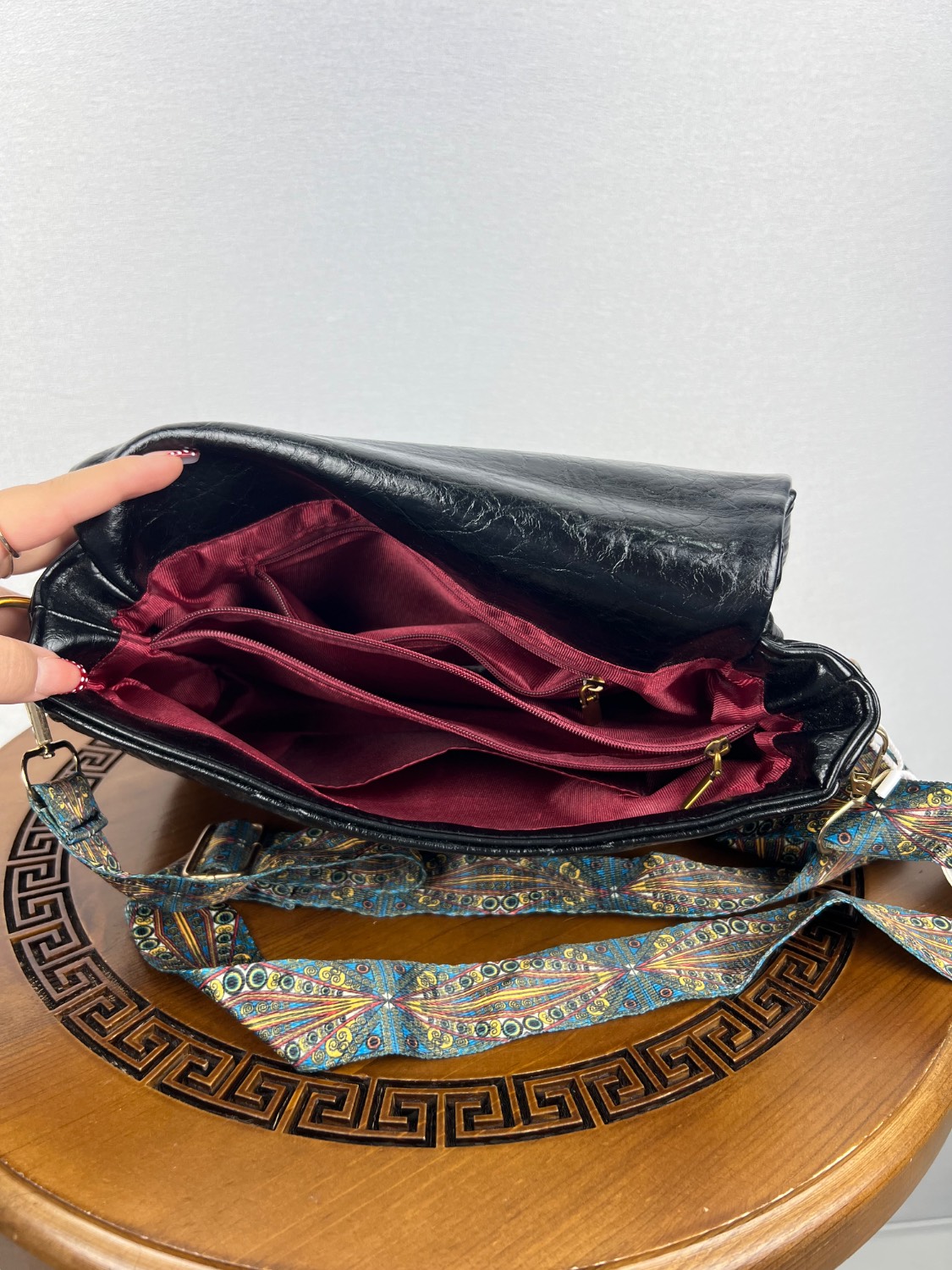 کیف دوشی (KOSK Leather) مشکی - Image 10